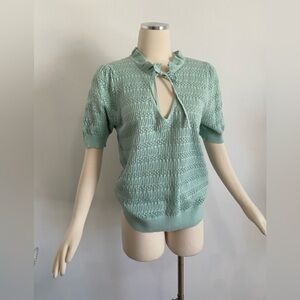 Loft Light Knit Cotton Top 3/4 Sleeve Size Large NWT